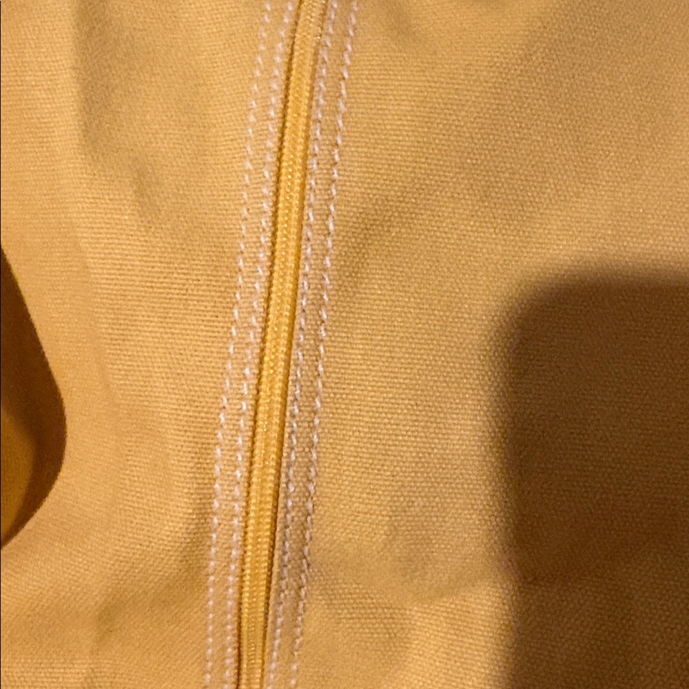 Lands End zip top tote beige and gold zip top Canvas Tote Bag - Picture 8 of 8